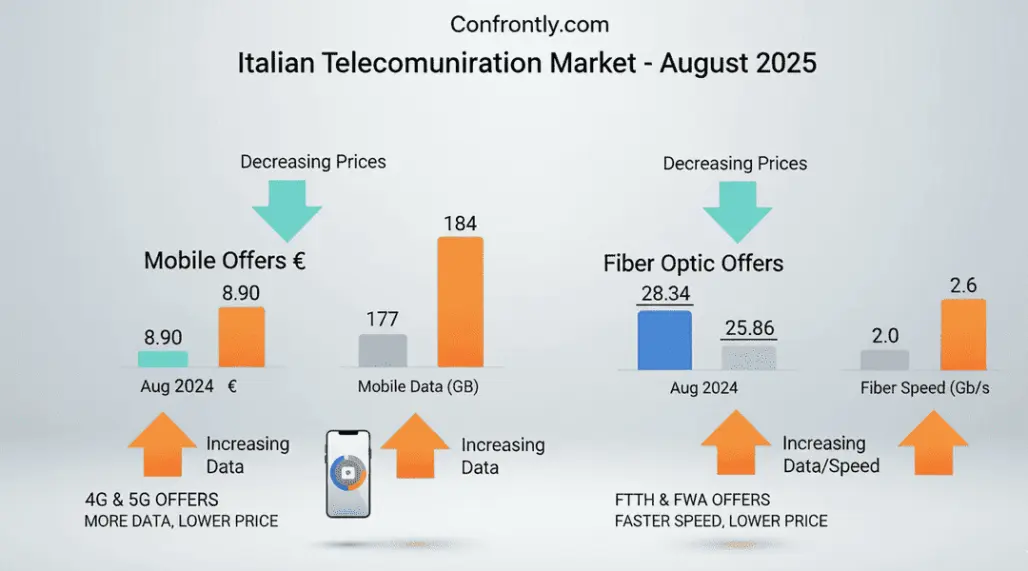 Prezzi Mobile e Fibra di Agosto 2025