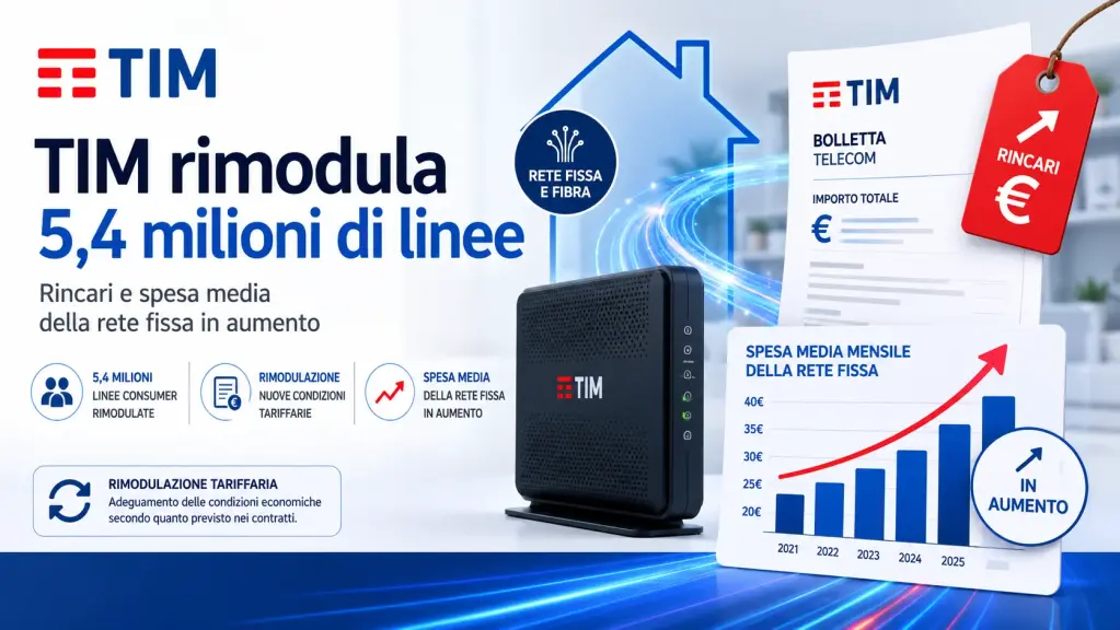 Rincari TIM, rimodulazioni 2026